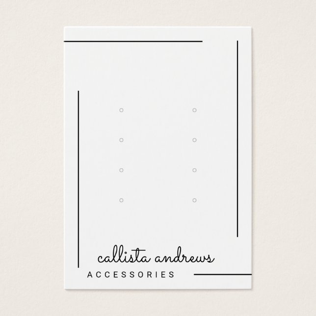 Visningen Enkel  för svartvit Gräns-skript Visitkort (Framsidan)