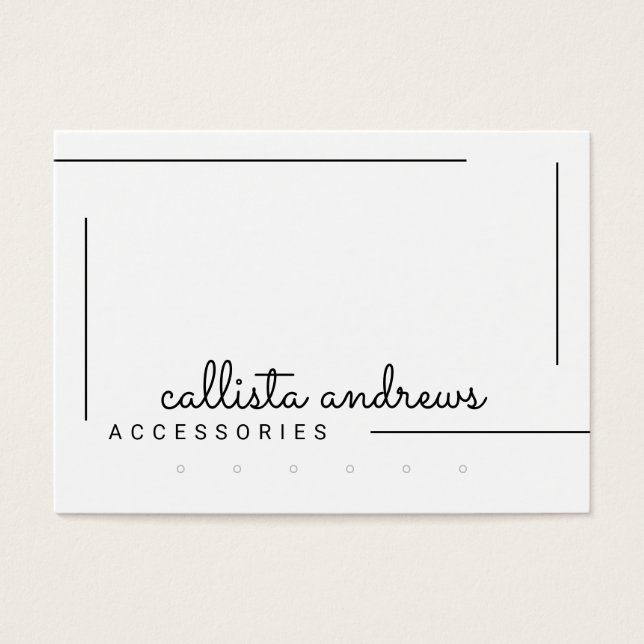 Visningen Enkel  för svartvit Gräns-skript Visitkort (Framsidan)