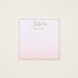 Visningen Enkel Rosa Ombre Script Stud Earring Fyrkantigt Visitkort