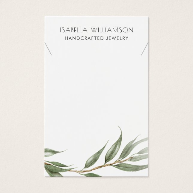 Visningen Eucalyptus Foliage Necklace Jewelry Visitkort (Framsida)