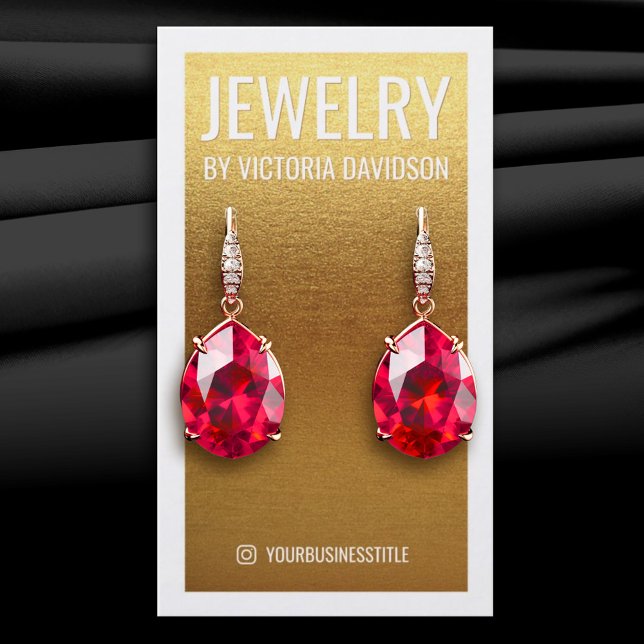 Visningen Faux Gold Foil White Ram Öarring Visitkort (Perfect for business)