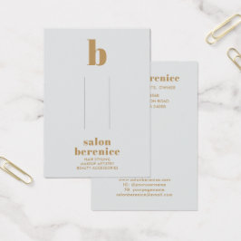 Visningen Fet Typografi Guld Monogram Hair Clips Visitkort