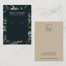 Visningen för marin svart läder i Ram fauna Earrin Visitkort