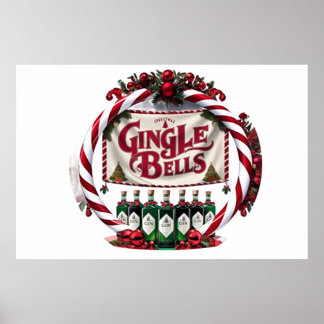 Visningen Gingle Klockor jul Gin Poster (Framsidan)