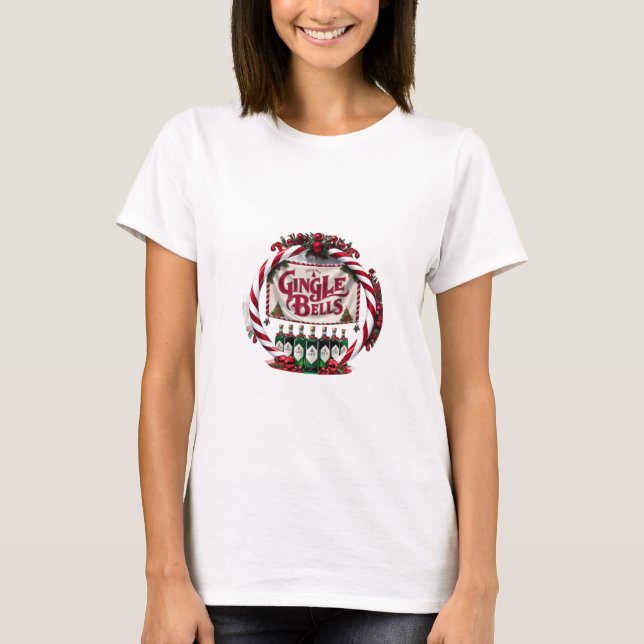 Visningen Gingle Klockor jul Gin T Shirt (Framsida)