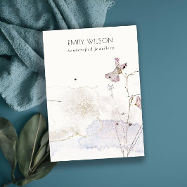 Visningen glitter Pressade blommor Necklace Earrin Visitkort