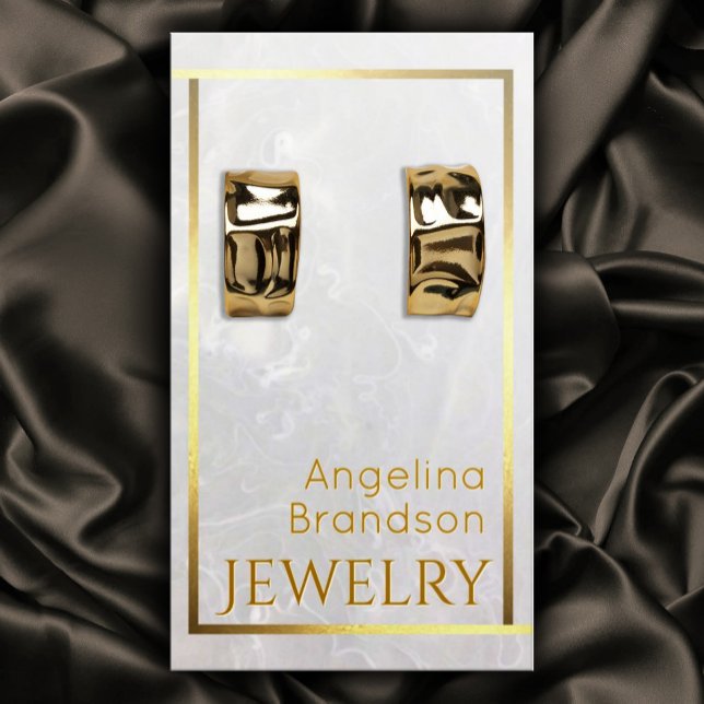 Visningen Golden Ram Marble Stone Earring  Visitkort (Perfect for business)