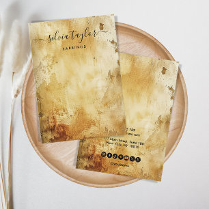 Visningen Grunge Old Wood Guld Earring Visitkort