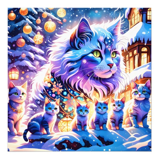 Visningen Jul Cats Fototryck (Framsidan)