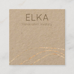 Visningen Kraft Guld Dots Square Earring  Card Fyrkantigt Visitkort