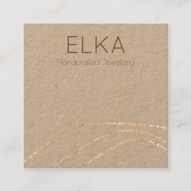 Visningen Kraft Guld Dots Square Earring  Card Fyrkantigt Visitkort (Framsida)