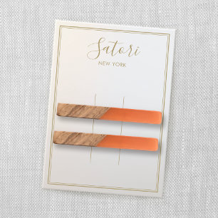 Visningen Luminous Grått Ombre Script Hair Clip Visitkort