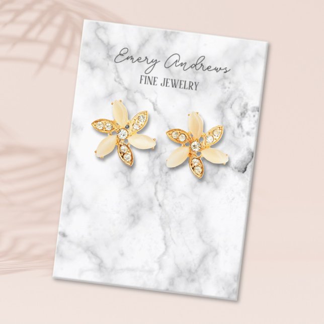 Visningen Marble Designer Jewelry Earring Holder Visitkort (Skapare uppladdad)
