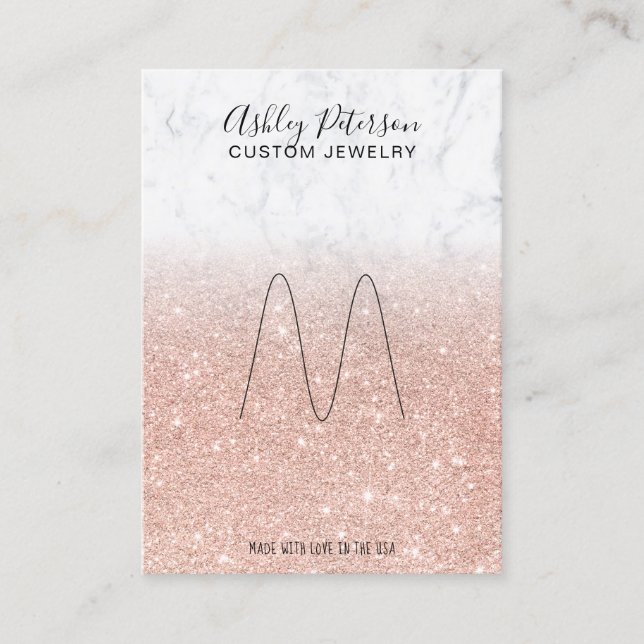 Visningen Marble ro guld glitter, ring Visitkort (Framsida)