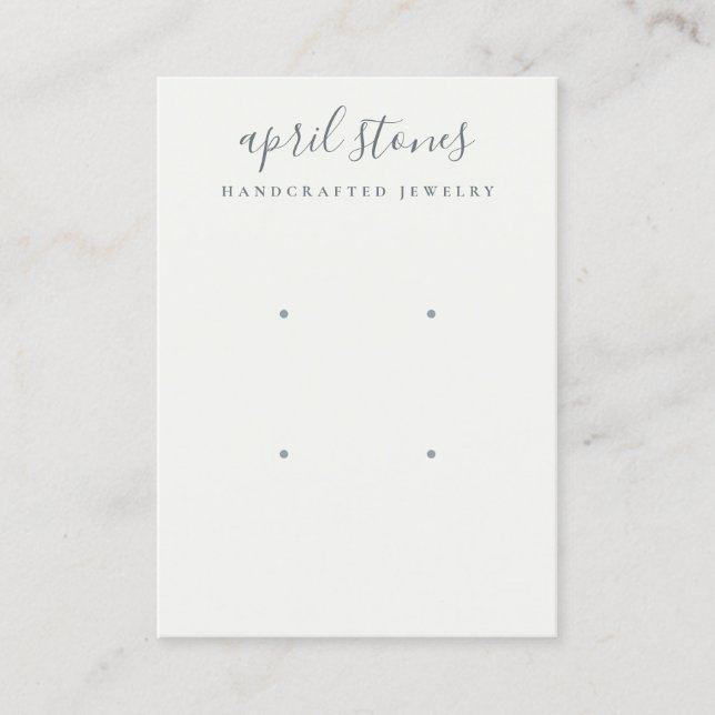 Visningen Minimal svart Grått White 2 Earring- Visitkort (Framsida)