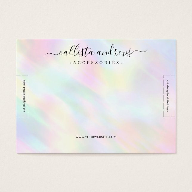 Visningen Modern Pastel HoloGraphics Rainbow Brace Visitkort (Framsidan)