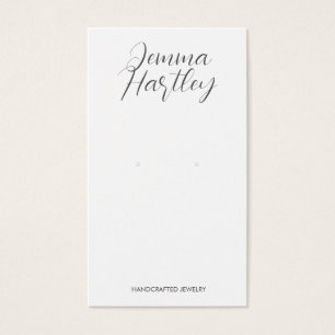 Visningen Modern Simple Script Black White Earring Visitkort