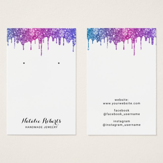 Visningen Modern Unicorn Glitter-drivrutiner Visitkort (Framsida & baksida)