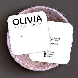 Visningen Modern Vita feta typografi - stigande Fyrkantigt Visitkort