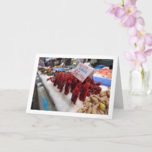 Visningen räka vid Mercado Central i Valencia Kort