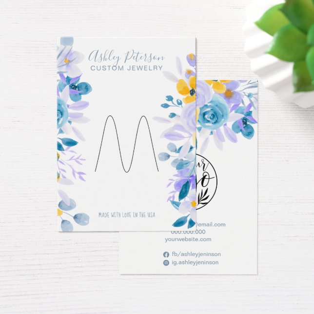 Visningen ring i Lavender blommigt chic Visitkort (Skivbord)