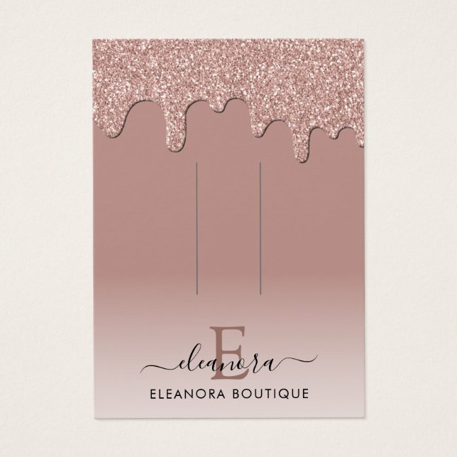 Visningen Ro Guld Monogram Branding Hair Clip Visitkort (Framsidan)