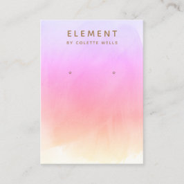 Visningen rosa Rainbow Watercolor Earring  Visitkort