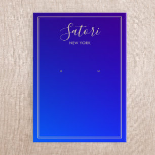 Visningen royal Blue Ombre Script Earring  Visitkort