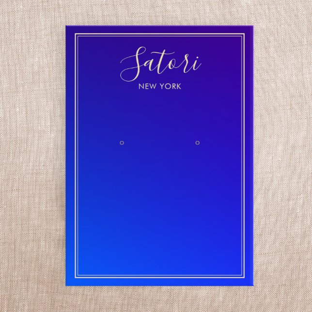 Visningen royal Blue Ombre Script Earring  Visitkort (Skapare uppladdad)