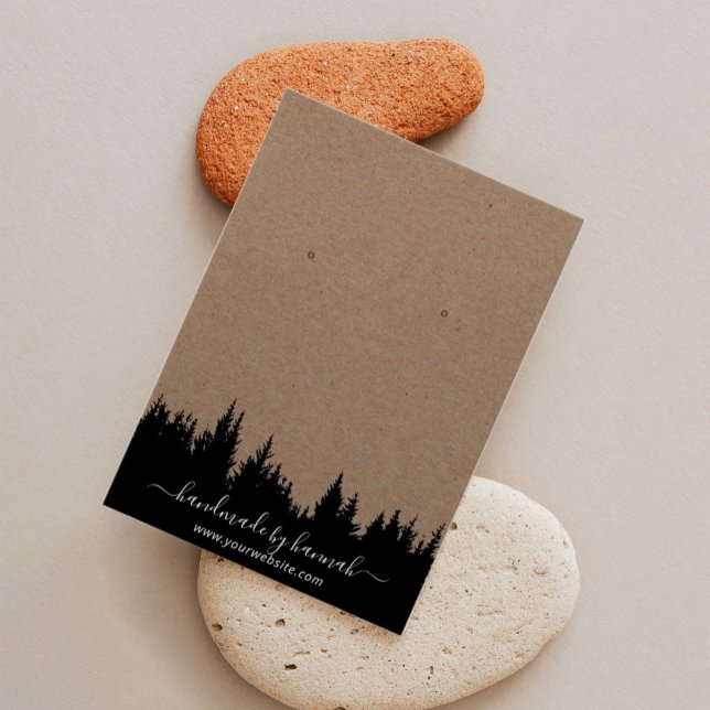 Visningen Rustic Kraft Forest Handmade Earring Visitkort (Skapare uppladdad)