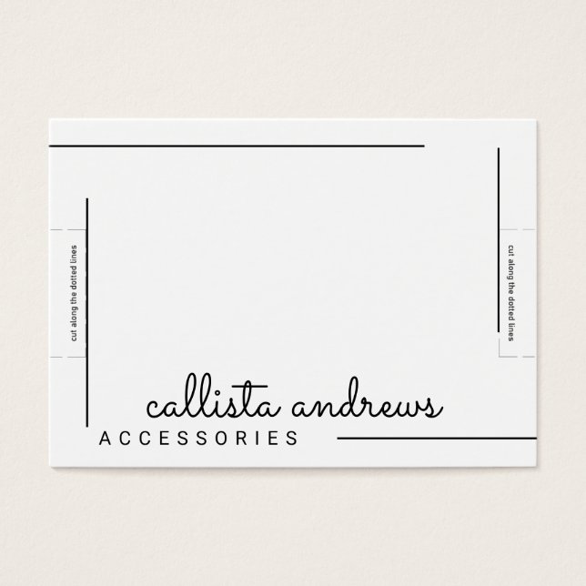 Visningen Simple White Black Gräns Script Bracelet Visitkort (Framsidan)
