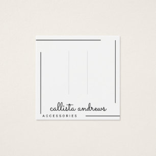 Visningen Simple White Black Gräns Script Hair Cli Fyrkantigt Visitkort
