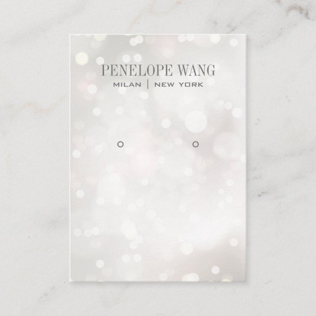 visningen stollig Silver White Boke Jewelry Earrin Visitkort (Framsida)