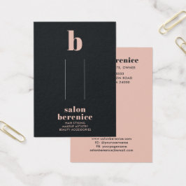 Visningen  svarta hårklipp i trendiget Typografi Visitkort