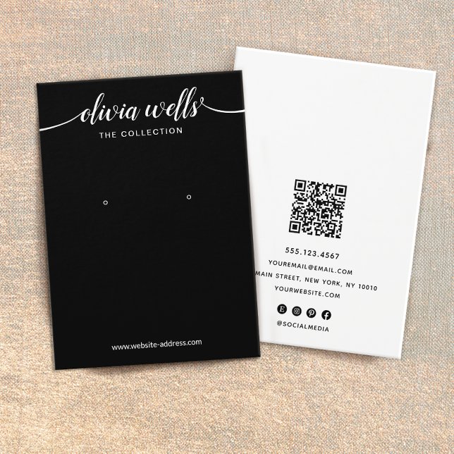 Visningen Teckenavläsning i svart skriptkalligrafi Visitkort (Skapare uppladdad)