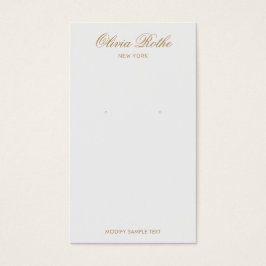 Visningen vintage Script Light Grått Earring Visitkort