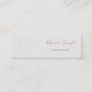 Visningen Warm Silver Grått Ombre Script Stud Earr Mini Visitkort