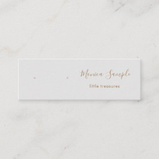 Visningen Warm Silver Grått Ombre Script Stud Earr Mini Visitkort