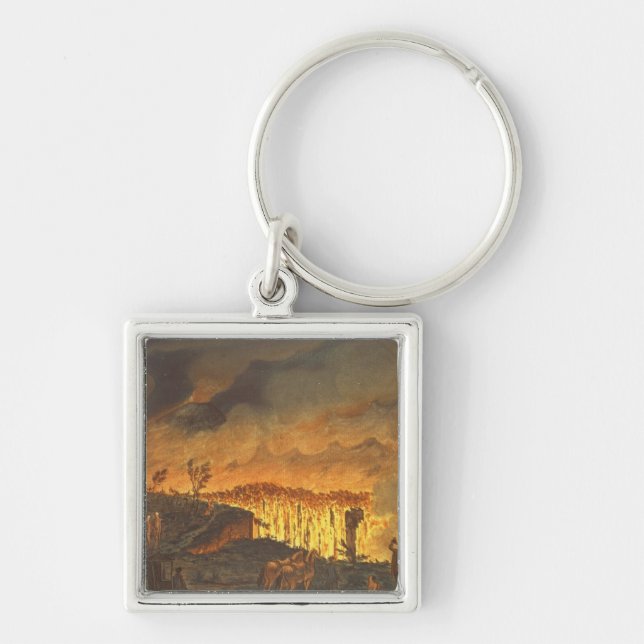 VisningFerdinand för herr William Hamilton dropp Fyrkantig Silverfärgad Nyckelring (Framsidan)