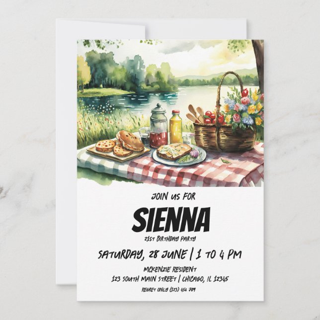 Visningsinbjudan för sommarPicnic sjö Inbjudningar (Framsida)