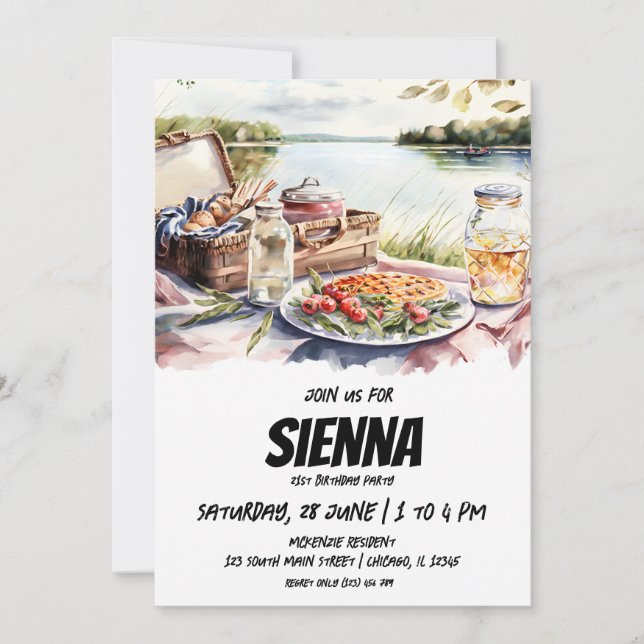 Visningsinbjudan för sommarPicnic sjö Inbjudningar (Framsida)
