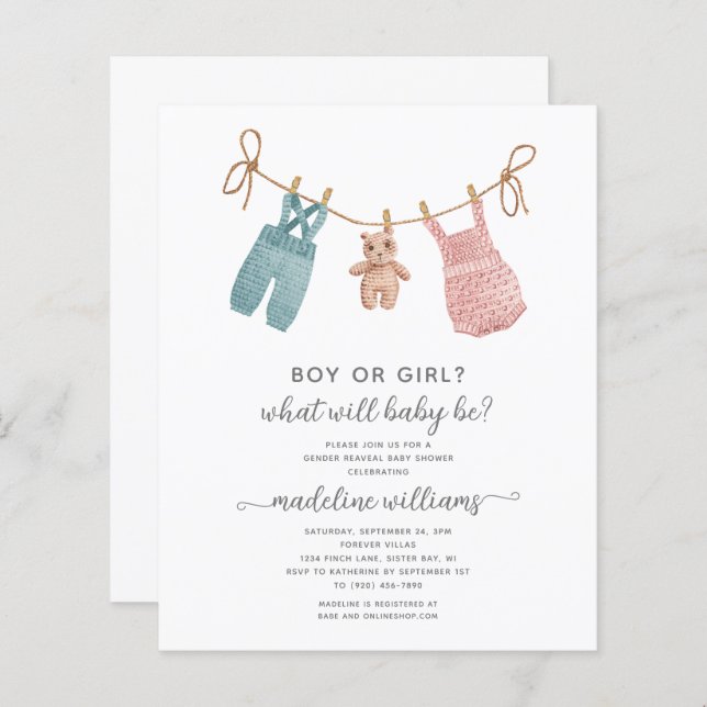 Visningsprogram för BUDGET BOHO Barnkläders Gender (Fram/baksida)