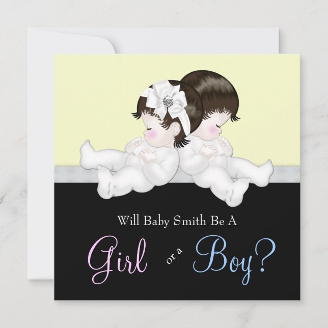 Visningsprogram för Gender av svart elegant Inbjudningar (Framsida)