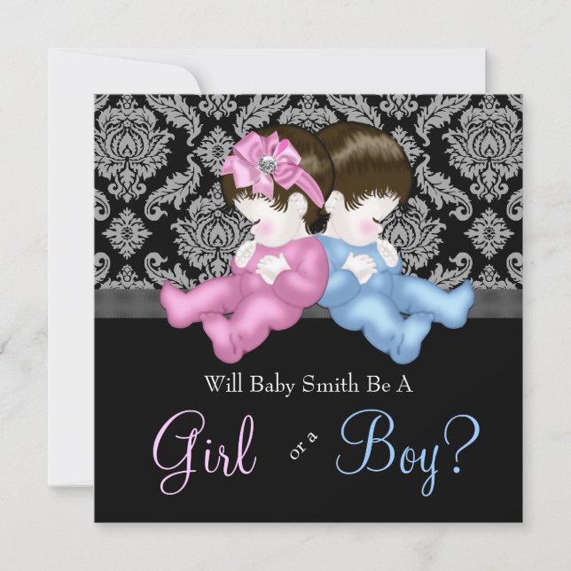 Visningsprogram för Gender av svart elegant Inbjudningar (Framsida)