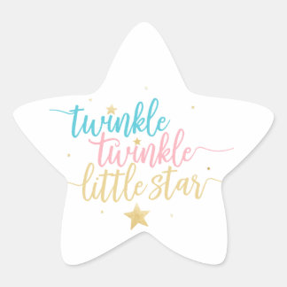 Visningsprogram för Twinkle Little Star-Gender Stjärnformat Klistermärke