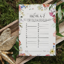 Visningsspel för Blommigt Bröllop Ord A-Z