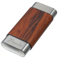 Visol Natural Wood och Stainless Steel Cigar Fodra
