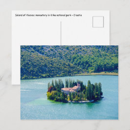 Visovac-klostrets ö i Krka NP - Kroatien Vykort