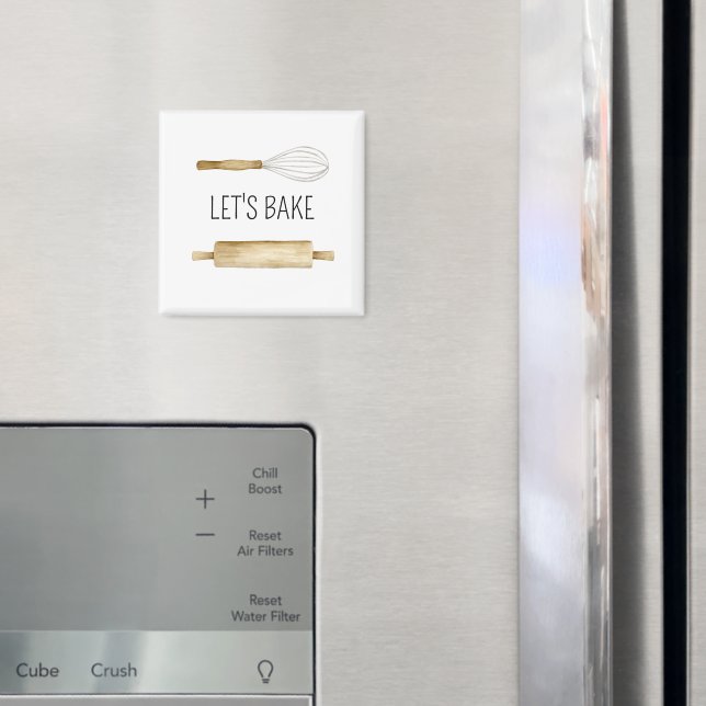 Visp Rullande Akvarell Låt oss baka Kulinarisk  Magnet (In Situ (Fridge))