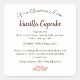 Visp & Värme Vanilj Cupcake Ingredienser Etikett
